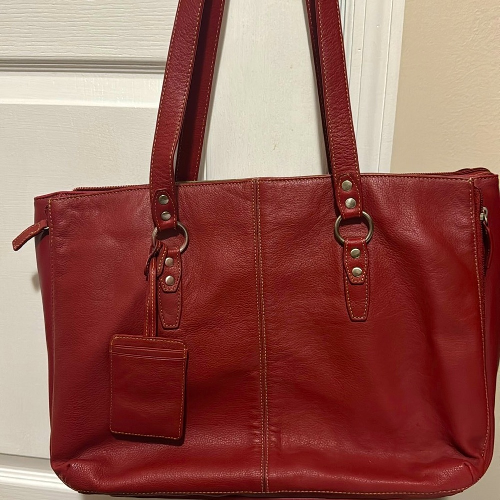 Buxton Genuine Leather exterior Laptop Tote Bag